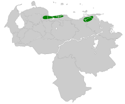 Distribución geográfica del ticotico goteado.