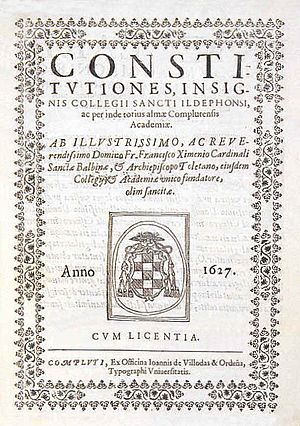 Archivo:Universidad de Alcalá. Constituciones, ed. 1627