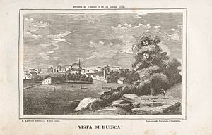 Archivo:1845, Historia de Cabrera y de la guerra civil en Aragón, Valencia y Murcia, Vista de Huesca