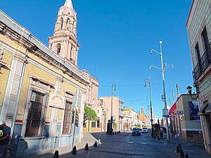 Archivo:Calle Carranza, templo Merced, Aguascalientes centro, México 1