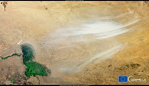 Archivo:Dust storm in the Sahara (Copernicus)