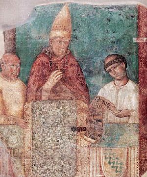 Bonifacio VIII, por Giotto di Bondone, alrededor de 1300.