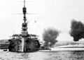 HMS Cornwallis broadside Suvla December 1915