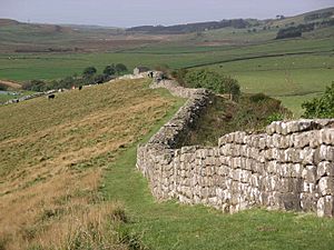 Archivo:Hadrian's wall at Greenhead Lough