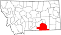 Map of Montana highlighting Big Horn County