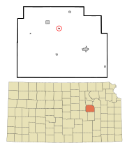 Morris County Kansas Incorporated and Unincorporated areas Parkerville Highlighted.svg