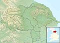 North Yorkshire UK relief location map