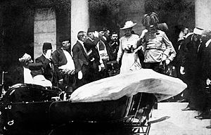 Archivo:Postcard for the assassination of Archduke Franz Ferdinand in Sarajevo