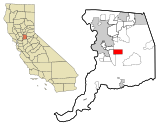 Sacramento County California Incorporated and Unincorporated areas Vineyard Highlighted.svg