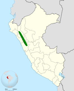 Distribución geográfica del churrín de Áncash.