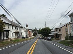 2016-09-20 16 15 15 View east along Maryland State Route 26 (Liberty Road) between Maryland State Route 550 (Woodsboro Road) and Trammels Alley in Libertytown, Frederick County, Maryland.jpg