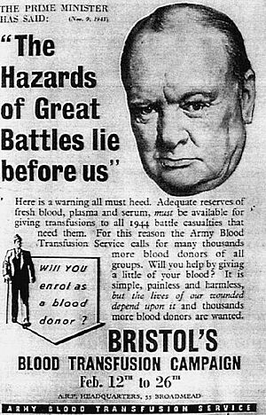 Archivo:Blood transfusion ww2 poster