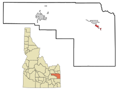 Bonneville County Idaho Incorporated and Unincorporated areas Irwin Highlighted.svg