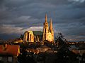 Cath de Chartres coucher de soleil