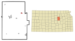 Dickinson County Kansas Incorporated and Unincorporated areas Chapman Highlighted.svg
