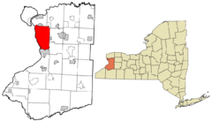 Erie County New York incorporated and unincorporated areas Buffalo highlighted.svg