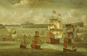 Archivo:Isaac Sailmaker - A Ship Flying the Royal Standard with other Vessels off Dover