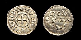 Archivo:Karolingische denier Lotharius Dorestad