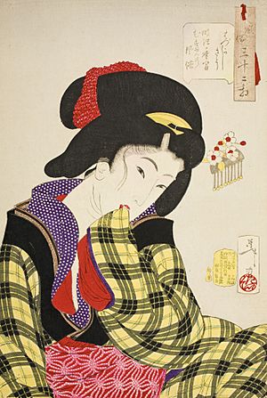 Archivo:Looking Shy- The Manners of a Young Girl of the Meiji Era LACMA M.2007.152.61