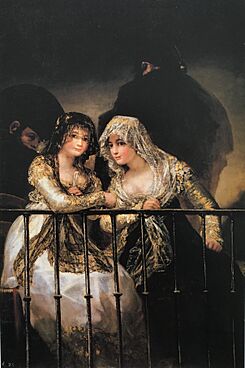 Majas en un balcón por Goya (colección particular).jpg