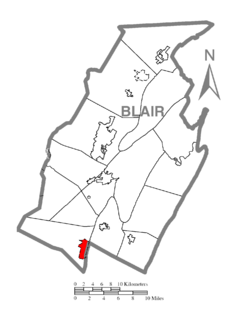 Map of Claysburg, Blair County, Pennsylvania Highlighted.png