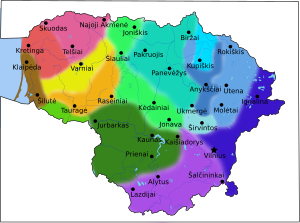 Archivo:Map of dialects of Lithuanian language