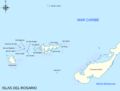 Mapa de las Islas del Rosario