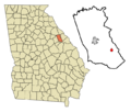McDuffie County Georgia Incorporated and Unincorporated areas Dearing Highlighted