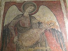 Musician angel - Fresco (c. 1304) - Huesca - 1