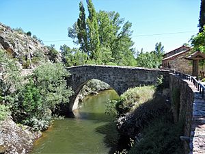 Archivo:Puente de Valdepiélago sobre el río Curueño. León (2)