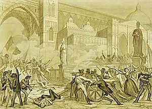 Archivo:Sanesi - La rivoluzione di Palermo-12 gennaio 1848 - ca. 1850