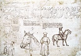 Sketches of John VIII Palaiologos during his visit at the council of Florence in 1438 by Pisanello