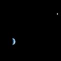 The Earth and the Moon photographed from Mars orbit