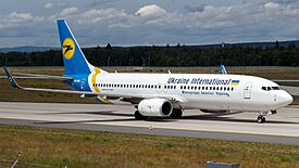 Ukraine International Airlines Boeing 737-800 (UR-PSF) at Frankfurt Airport.jpg