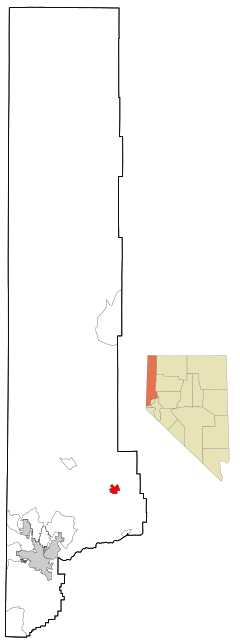Washoe County Nevada Incorporated and Unincorporated areas Nixon Highlighted.svg