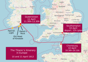 Archivo:1912 Titanic itinerary europe EN