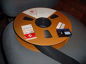 Archivo:2-inch Quad Tape Reel with miniDV cassette