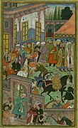 An awards ceremony in the Sultan Ibrāhīm’s court before being sent on an expedition to Sambhal