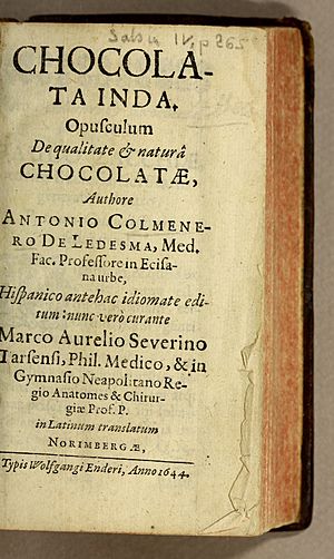 Archivo:Antonio Colmenero de Ledesma Chocolata Inda title page 1644
