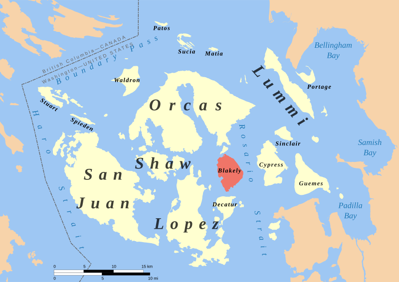 Blakely Island locator map