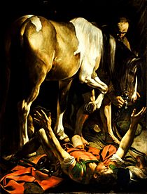 Archivo:Caravaggio-The Conversion on the Way to Damascus