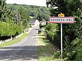 Chivres-Val (Aisne) city limit sign