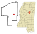 Choctaw County Mississippi Incorporated and Unincorporated areas Ackerman Highlighted
