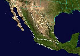 Localización de la altiplanicie mexicana