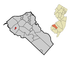 Gloucester County New Jersey Incorporated and Unincorporated areas Swedesboro Highlighted.svg