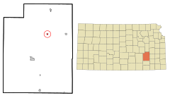 Greenwood County Kansas Incorporated and Unincorporated areas Hamilton Highlighted.svg