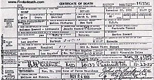 Archivo:Shemp Howard death certificate