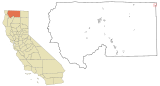 Siskiyou County California Incorporated and Unincorporated areas Tulelake Highlighted.svg