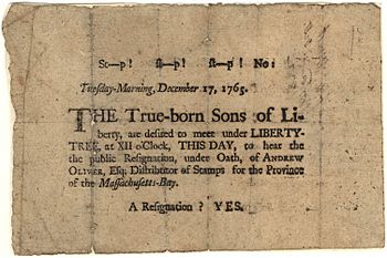 Archivo:Sons of Liberty Broadside, 1765