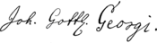 Unterschrift Johann Gottlieb Georgi deutscher Geograph, Chemiker und Botaniker.png